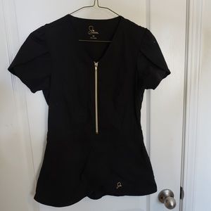 Jaanuu black extra small tulip scrub top